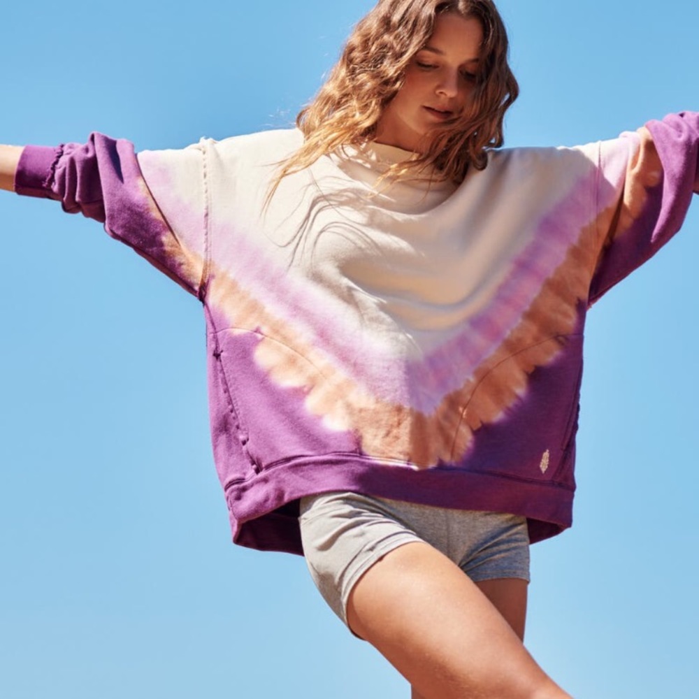 Free People Ombré Metti Crew Neck Sweatshirt
